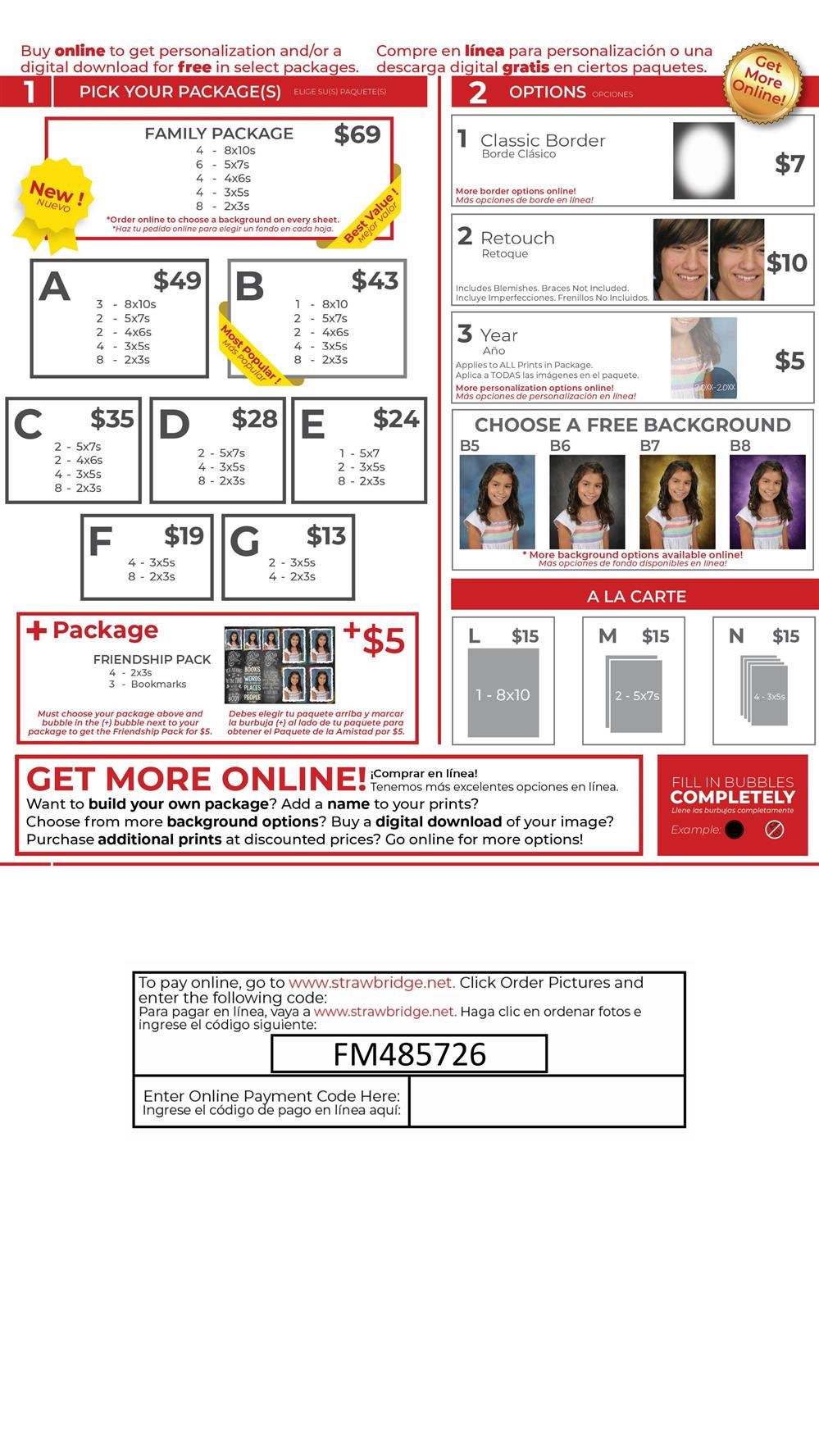 Fall Picture Day Packages